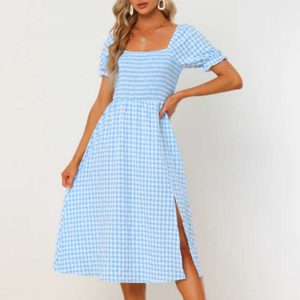Nwt Allegra k Blue And White Gingham Dress